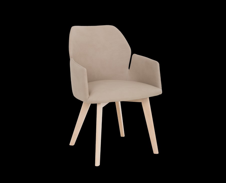 Produits Gautier Chaises De Salle A Manger | Fauteuil Bridge Edito, Pied Bois Naturel