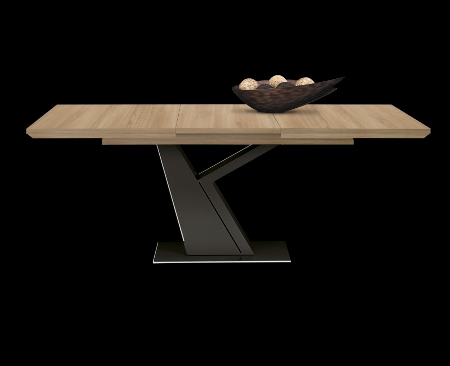 Produits Gautier Table A Manger Design Extensibles | Table Pied Noir "Y" Avec Allonge Setis